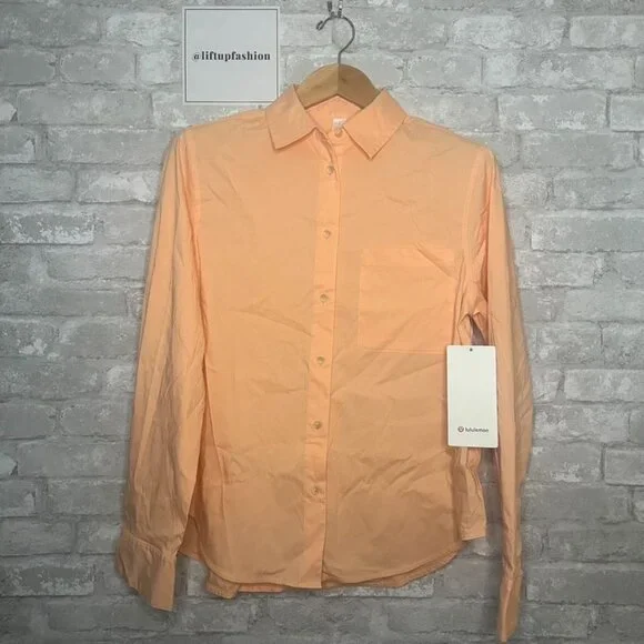 Lululemon Women's Cotton Blend Poplin Button Down Shirt NWT Size Small (PCHB) - Picture 3 of 13